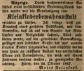 Zeitungsanzeige von Moses Rosenkopf bezügl. der Errichtung einer Kleinkinderbewahranstalt, Oktober 1847