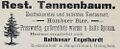 Werbeannonce "Rest. Tannenbaum", Juli 1898