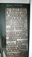 Teil des Eingangstores Bronzeguss der 10 Gebote in der Christuskirche <!--LINK'" 0:28--> vom Nürnberger Künstler Wilhelm Schiller 2012.