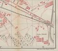 Ausschnitt aus einem Stadtplan von 1896, der die Lage der Sodafabrik zeigt. Gegenüber der Fabrik befindet sich das Areal des Biergartens Leyher Waldspitze