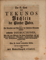 Titelblatt "Tekunos Büchlein", Teil 2 in Andreas Würfel: "Historische Nachricht Von der Judengemeinde in dem Hofmarkt Fürth", 1754