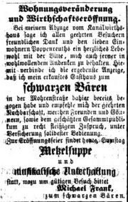 Wirtschaftseröffnung Schwarzer Bär, Fürther Tagblatt 7. Mai 1864.jpg