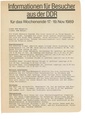 Informationsschreiben für Besucher aus der DDR am 2. Wochenende nach Maueröffnung - Hinweis auf kostenlosen ÖPNV in Nürnberg und Fürth