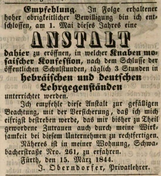 Datei:Lehrinstitut Ftgbl 16.03.1844.jpg