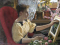 Gemälde <i>Mädchen beim Malen</i> von <a class="mw-selflink selflink">Julius Graumann</a> um 