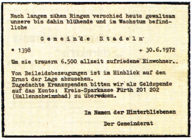 Datei:Traueranzeige Stadeln Eingemeindung.jpg