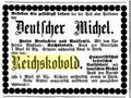 Anzeige Deutscher Michel und Reichskobold