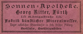 Werbeanzeige Sonnenapotheke 1896