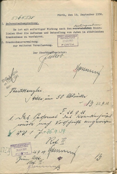 Datei:Richtlinien zur Behandlung von Juden am Stadtkrankenhaus Fürth 1938 fw.pdf