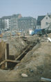 Vorbereitende Tiefbauarbeiten für U-Bahnbau, Jakobinenstr. mit Hornschuchpromenade und "Hofer-Häusla" im Hintergrund, Mai 1979