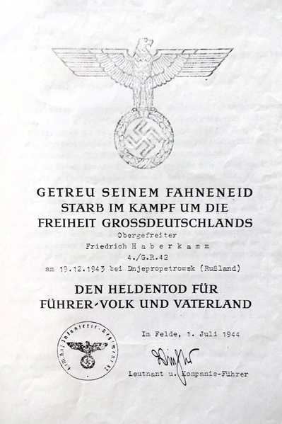 Datei:NL-FW 09 KP 1001 Fritz Haberkamm gefallen 1943.pdf