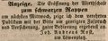Zeitungsanzeige von Joh. Andreas Rost, Wirt <!--LINK'" 0:38--> am <!--LINK'" 0:39-->, September 1847