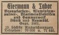Werbung im Fürther Adressbuch von 1931 der Firma <a class="mw-selflink selflink">Eiermann und Tabor</a>
