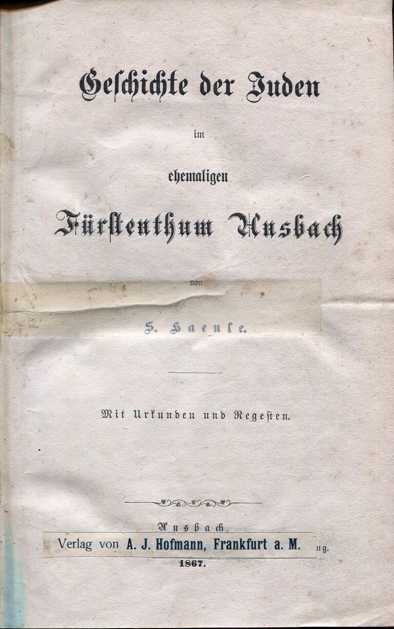 Geschichte der Juden im ehemaligen Fürstenthum Ansbach (Buch).jpg