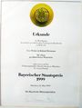 Staatspreis Urkunde 1999