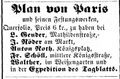 Anzeige aus gegebenem Anlass, Plan von Paris, Fürther Tagblatt 18. September 1870