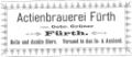 Werbeanzeige der "Actienbrauerei Fürth", August 1900