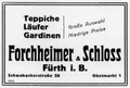 Anzeige Forchheimer &amp; Schloss, Nürnberg-Fürther Israelitisches Gemeindeblatt 1. Juni 1930