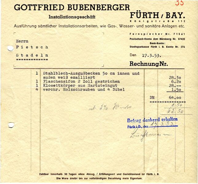 Datei:Rechnung Gottfried Bubenberger 1953.2.jpg