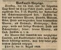 Hager Ausverkauf, Fürther Tagblatt, 14.8.1849