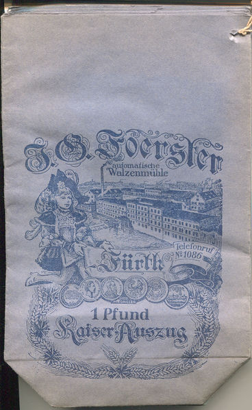 Datei:Foerstermühle Mehltüte Kaiser Auszug.jpg