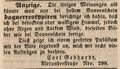 Zeitungsanzeige des Daguerreotypisten <a class="mw-selflink selflink">Carl Gebhardt</a>, August 1847