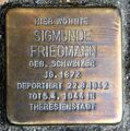 Sigmunde Friedmann Stolperstein Stuttgart <span class="smw-highlighter" data-type="8" data-state="inline" data-title="Hinweis" title="Urheber: ZinnmannLizenz: cc-by-sa-4.0"><span class="smwtticon note"></span><span class="smwttcontent">Urheber: Zinnmann<br>Lizenz: cc-by-sa-4.0</span></span>