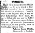 Rechtfertigung von Mende zum Stadeleinsturz in Unterfarrnbach, Aug. 1854