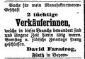 Anzeige im "Frankfurter Israelitischen Familienblatt" vom 14. Juni 1907