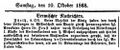 Verdienstordenverleihung für Carl Feust zum 70. Geburtstag, Fürther Tagblatt 10. Oktober 1868