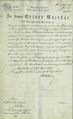 Änderungsbeschluss des Kgl. Generalkommissariats des Rezatkreises vom 29. Mai 1816 zur Meisterrechtsverleihung für Wilhelm Schmidt