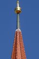 Details Kirchturm St. Michael (Turmknopf Kupferblech vergoldet - Kupferblech - Walzblei - Tondachziegel) im Mai 2020