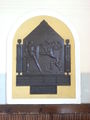 Kriegerdenkmal 1914 - 18 für die Gefallenen des Hardenberg-Gymnasiums. Der Krieger der Antike kämpft gegen eine Hydra