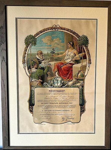 Datei:Meisterbrief Bubenberger Gottfried.jpg