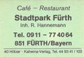 Zündholzschachtel-Etikett des Stadtparkcafé, um 1965 <span class="smw-highlighter" data-type="8" data-state="inline" data-title="Hinweis" title="Lizenz: cc-by-sa-3.0"><span class="smwtticon note"></span><span class="smwttcontent">Lizenz: cc-by-sa-3.0</span></span>