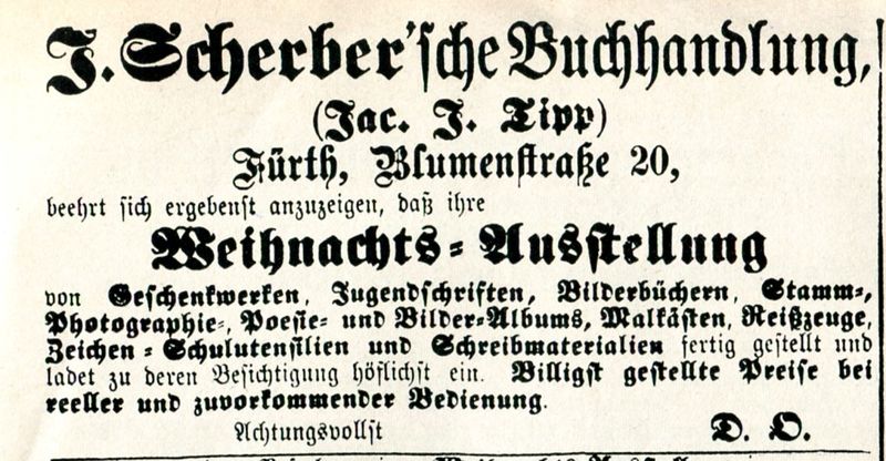 Datei:Werbung 1884 Blumenstraße 20.jpg