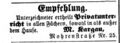 Anzeige M. Kargau, Fürther Tagblatt, 14. November 1863