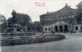 Ansichtskarte des Hauptbahnhofs mit Centaurenbrunnen, gel. 1921