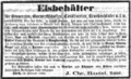Anzeige von J. C. Bantel über Eisbehälter, Fürther Tagblatt vom 17. Januar 1866