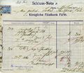 Rechnung der Königliche Filialbank Fürth, 1902