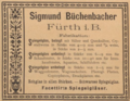 Werbeanzeige von Sigmund Büchenbacher, 1896