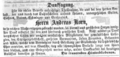 Danksagung für die Anteilnahme zum Tod von Andreas Korn, Fürther Tagblatt vom 25. Mai 1872