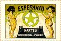 Historische [[Werbemarken|Verschlussmarke]] des Esperanto Kartell Nürnberg-Fürth