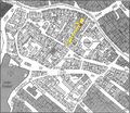 Gänsberg-Plan, Geleitsgasse 8 rot markiert <span class="smw-highlighter" data-type="8" data-state="inline" data-title="Hinweis" title="Urheber: Lothar BertholdLizenz: cc-by-sa-3.0"><span class="smwtticon note"></span><span class="smwttcontent">Urheber: <!--LINK'" 0:10--><br>Lizenz: cc-by-sa-3.0</span></span>