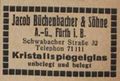 Werbung im Fürther Adressbuch von 1931 der Firma Jakob Büchenbacher & Söhne.