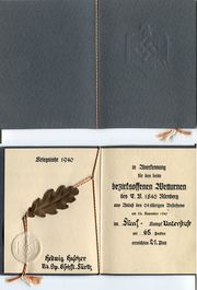 Urkunde Nationalsozialistischer Reichsbund für Leibesübungen 1940 Gellinger.jpg