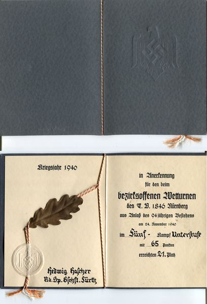 Datei:Urkunde Nationalsozialistischer Reichsbund für Leibesübungen 1940 Gellinger.jpg