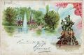 Alte Ansichtskarte vom Stadtpark-Restaurant und Centraurenbrunnen, gel. 1898