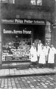 AK Philipp Preller Friseur gel 1926.jpg