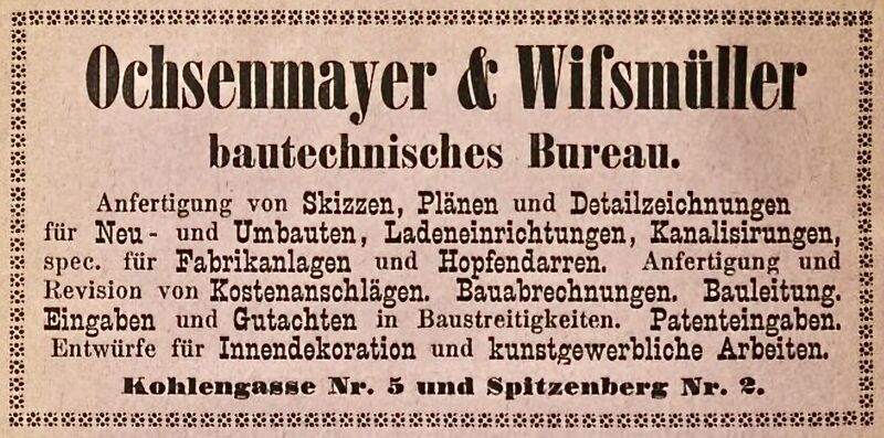 Datei:Ochsenmayer & Wissmüller Anzeige AB-Nbg-1885.jpeg